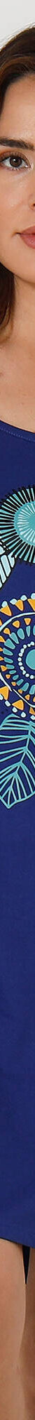 Chemise de nuit courte manches courtes motif "rosaces" (bleu dur) Chemise de nuit courte manches courtes motif "rosaces" (bleu dur)